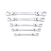 KD Tools 89100 5-Piece Ratcheting Flex Flare Nut Wrench Set - SAE