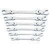 6 Piece Ratcheting Flex Flare Nut Wrench Set - Metric