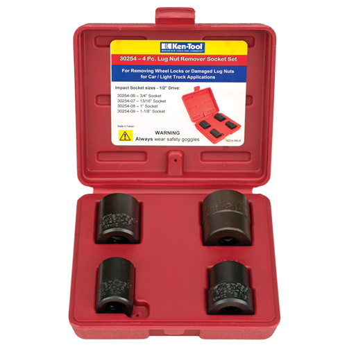 4 Piece Lug Nut Remover Impact Socket Set