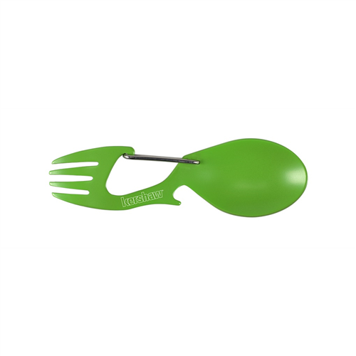 KershawÂ® Spoon, Fork, Bottle Opener & Carabiner Green