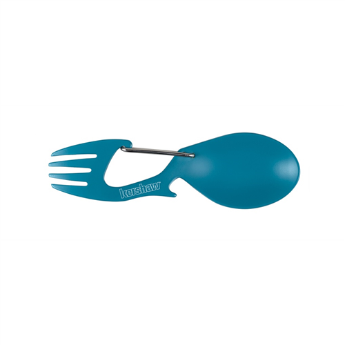KershawÂ® Spoon, Fork, Bottle Opener & Carabiner Teal