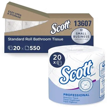 Kimberly-Clark 13607 Scott Bathroom Tissue Standard Size 20 Rolls