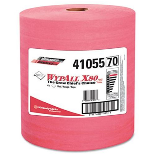 Kimberly-Clark Wypall X80 Red Shop Pro Perforated Wipers (475 per Roll)