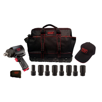 3/4" Drive Mighty Seven Air Tool Kit With Tool Bag And 8 Piece 3/4" Dr. SAE Deep Impact Socket Set