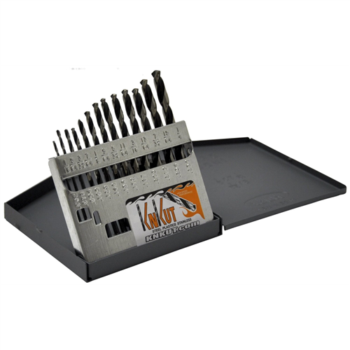 KnKut 13 Piece Jobber Length Drill Bit Set 1/16"-1/4" by 64ths