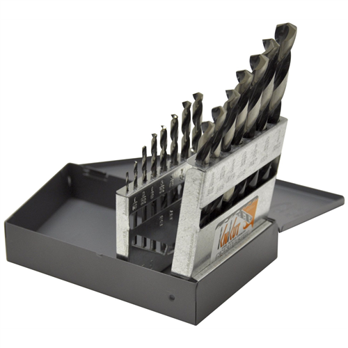 KnKut 15 Piece Jobber Length Drill Bit Set 1/16"-1/2" by 32nds