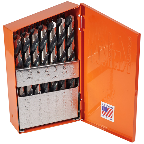 KnKut 29 Piece Jobber Length Drill Bit Set 1/16"-1/2" by 64ths