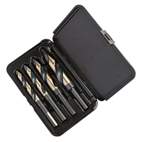 KnKut 4 Piece Step Point 1/2" Reduced Shank Drill Bit Set 9/16 - 5/8 - 3/4 - 1"