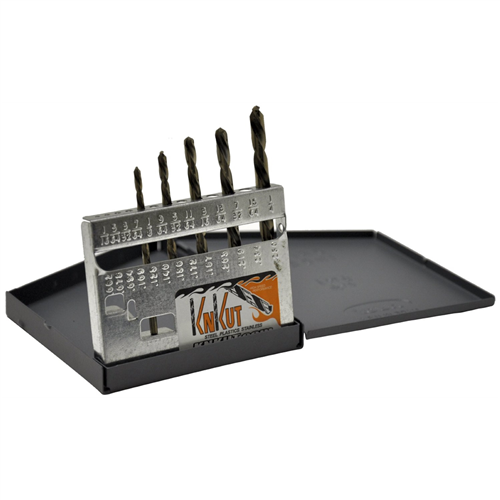 KnKut 5 Piece Left Hand Jobber Length Drill Bit Set