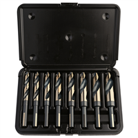 KnKut 8 Piece Step Point 1/2" Reduced Shank Drill Bit Set 9/16"-1" by 16ths