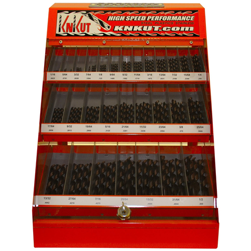 KnKut 116 Piece Fractional Drill Bit Counter Display