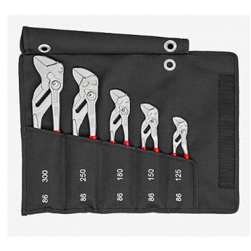 Knipex 00 19 55 S4 Knipex 5-Piece Pliers Wrench Set in a Tool Roll