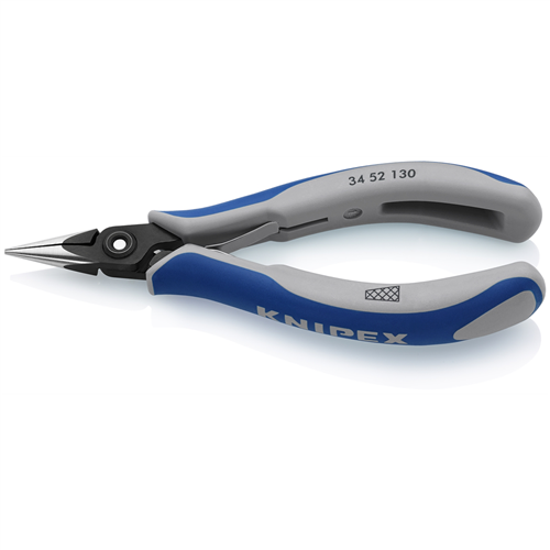 Knipex 5-1/4 in. Precision Electronics Pliers-Half-Round Jaws, Cross Hatched