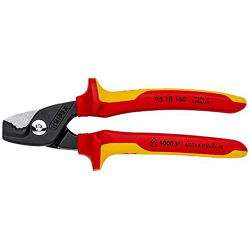 Knipex 95 18 160 Us Cable Shears Stepcut Edges 1000 V Insulated