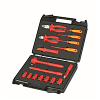 Knipex 17-Piece Tool Kit with Insulated Tools for Working on Electrical Installations