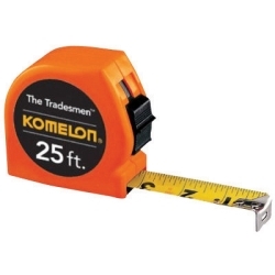 The Tradesmen Komleon Acrylic Coated 25' x 1" Steel Blade Tape Measure, Orange Case