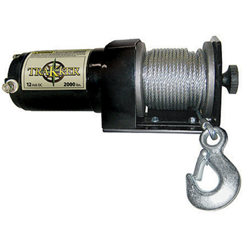 Winch, 12 Volt, 2000 lb Single Line Rated Pull, Power In and Out, Hand Held Remote, 50' x 5/32" Wire
