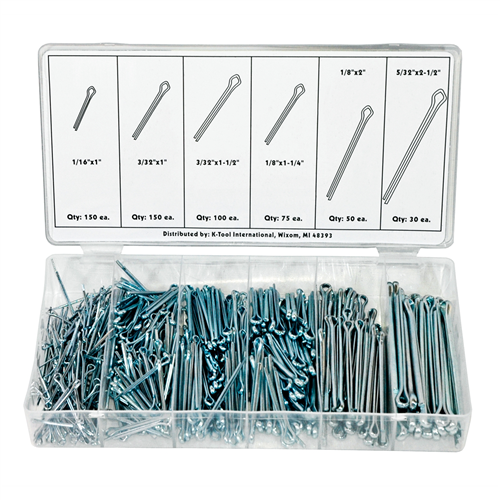 K Tool International Kti-00075 555-Pc Cotter Pin Assortment (6 Sizes)