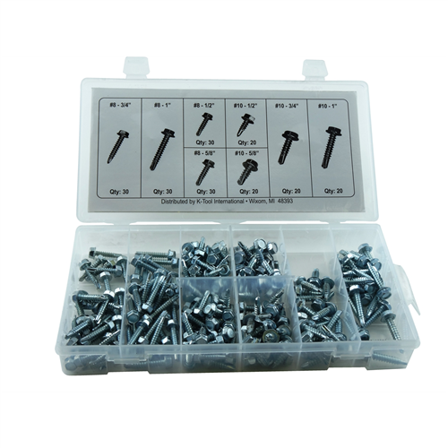 200-pc Hex Head Washer Drill Kit