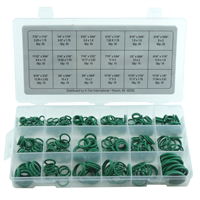 270-pc HNBR O-Ring Assortment, 18 sizes, High Temperature Green for A/C