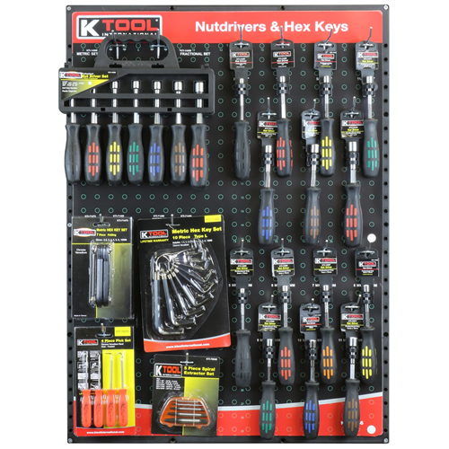 Nutdrivers and Hex Keys Display Board by K-Tool International