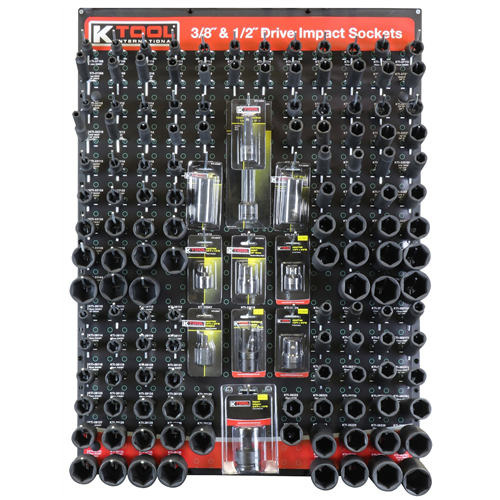 3/8" and 1/2" Drive Impact Sockets Display Board by K-Tool International