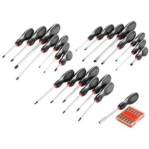 34-Piece Chrome Vanadium Steel Screwdriver Set (Includes 12-Piece Bits)