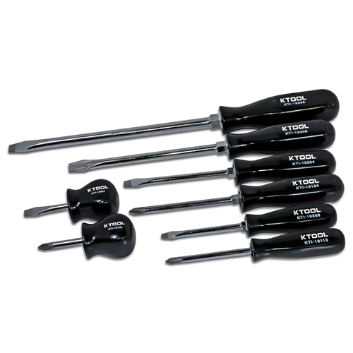 8-Piece Black Phillips and Slotted Screwdriver Set