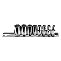 8-Piece 1/4 in. Drive 6-Point Fractional SAE Socket Set with Socket Rail