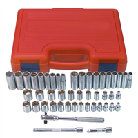 K-Tool 47-Piece 3/8 in. Drive Fractional SAE/Metric 6-Point Socket Set in Blow Mold Case