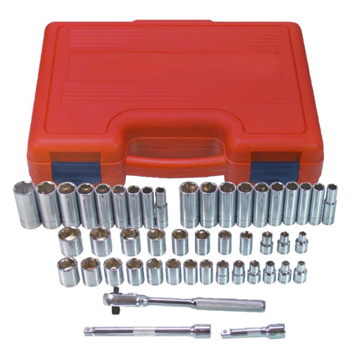 K-Tool 47-Piece 3/8 in. Drive Fractional SAE/Metric 6-Point Socket Set in Blow Mold Case