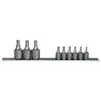 9-Piece Internal Torq Socket Set, Carded on Socket Rail