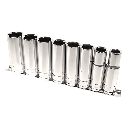 8-Piece 1/2 in. Drive 6-Point Fractional SAE Deep Socket Set