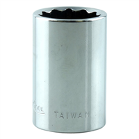 12mm x 3/8" Drive 12-Point Metric Standard Chrome Socket (EA)