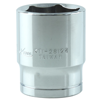 24mm x 1/2" Drive 6-Point Metric Standard Chrome Socket (EA)