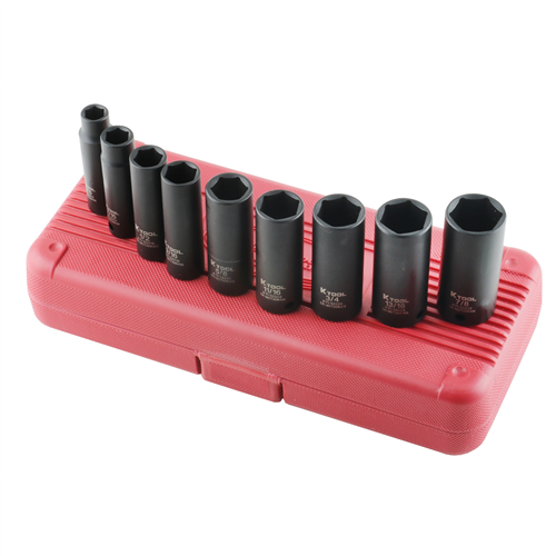 9-pc 3/8" Drive Fractional SAE Deep Impact Socket Set