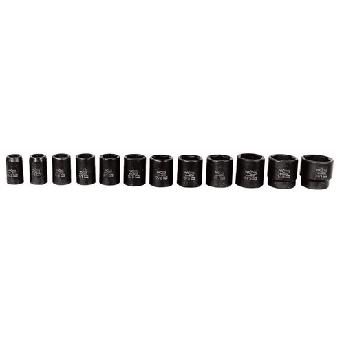 12-Piece 1/2 in. Drive Fractional SAE 6 Point Standard Impact Socket Set