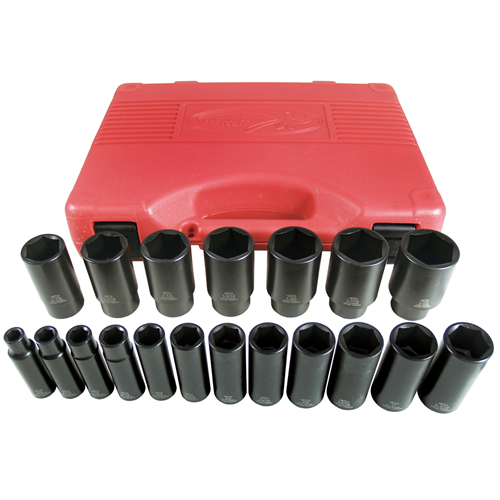 19-Piece 1/2 in. Drive Fractional SAE Deep Impact Socket Set