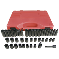 42-pc 3/8" Drive 6-Point Fractional SAE and Metric Impact Socket Set