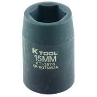 15mm x 1/2" Drive 6-Point Metric Short Chrome-moly Impact Socket (EA)