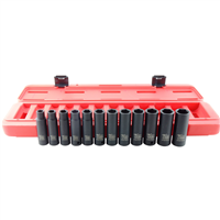 12-Piece 1/2" Drive 6-Point Metric Deep Impact Socket Set