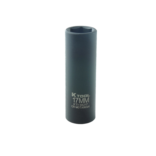 17mm x 1/2" Drive 6-Point Metric Deep Chrome-moly Impact Socket (EA)