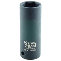 21mm x 1/2" Drive 6-Point Metric Deep Chrome-moly Impact Socket (EA)