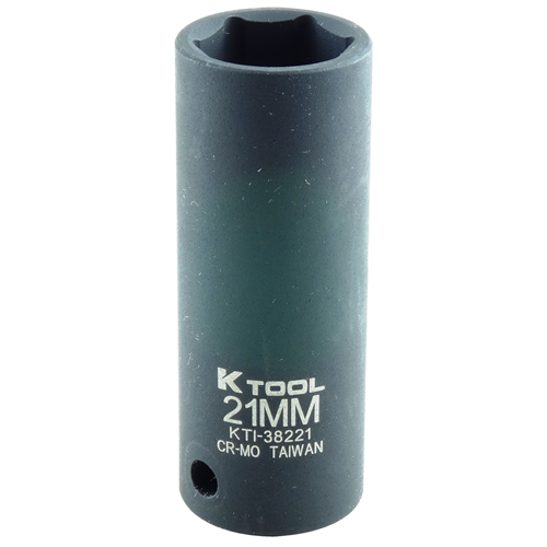 21mm x 1/2" Drive 6-Point Metric Deep Chrome-moly Impact Socket (EA)