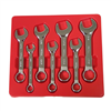 K Tool International KTI-41200 7-pc High Polish SAE Short Combination Wrench Set, Fractional 3/8" to 3/4"