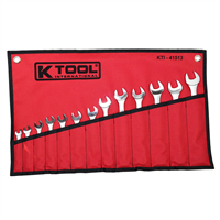 13-pc Metric Raised Panel Combination Non-Ratcheting Wrench Set
