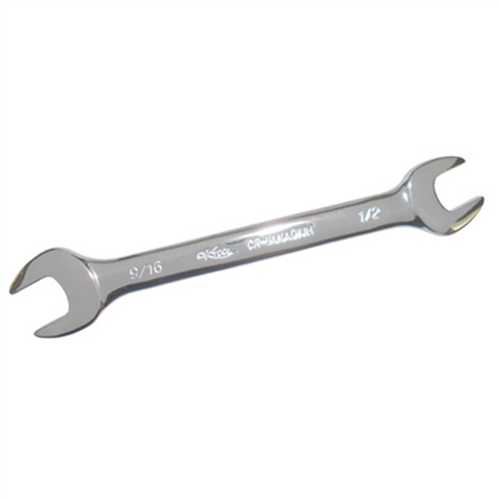 1/2" x 9/16" Fractional SAE Open-End High Polished Chrome Wrench (EA)