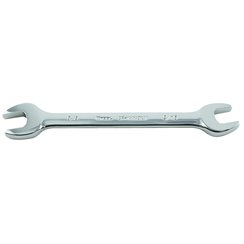 9/16" x 5/8" Fractional SAE Open-End High Polished Chrome Wrench (EA)