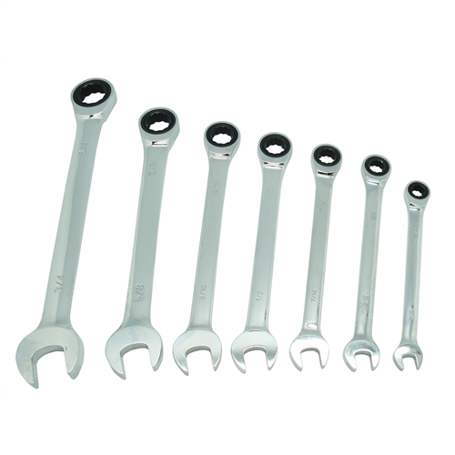 7-pc Fractional 5/16" to 3/4" Ratcheting Wrench Set