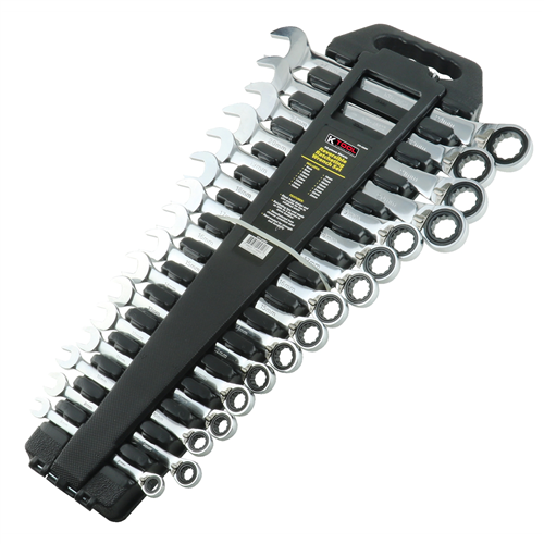 16-pc Metric Reversible Ratcheting Wrench Set, 8mm - 24mm